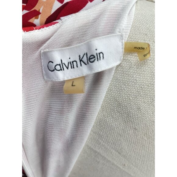 Calvin Klein Women’s Dress Size Large Sleeveless Tropical Floral - Picture 5 of 11